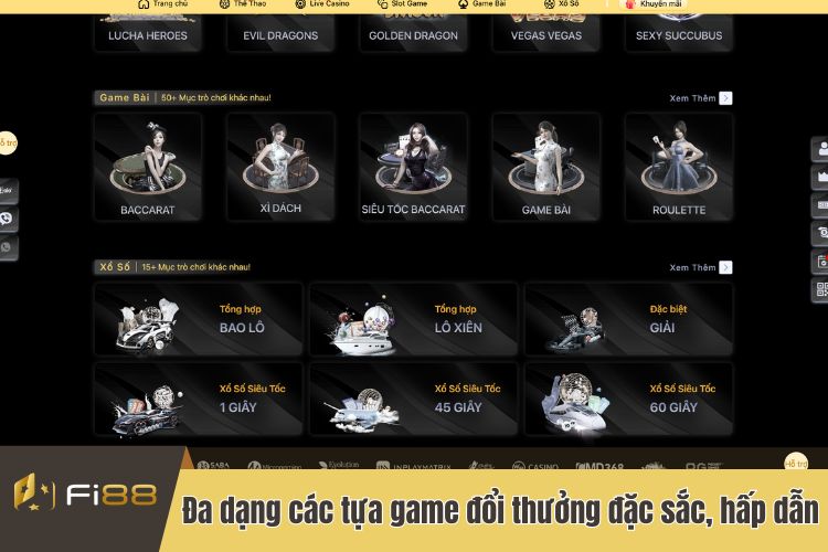 Đa dạng các tựa game đổi thưởng đặc sắc, hấp dẫn